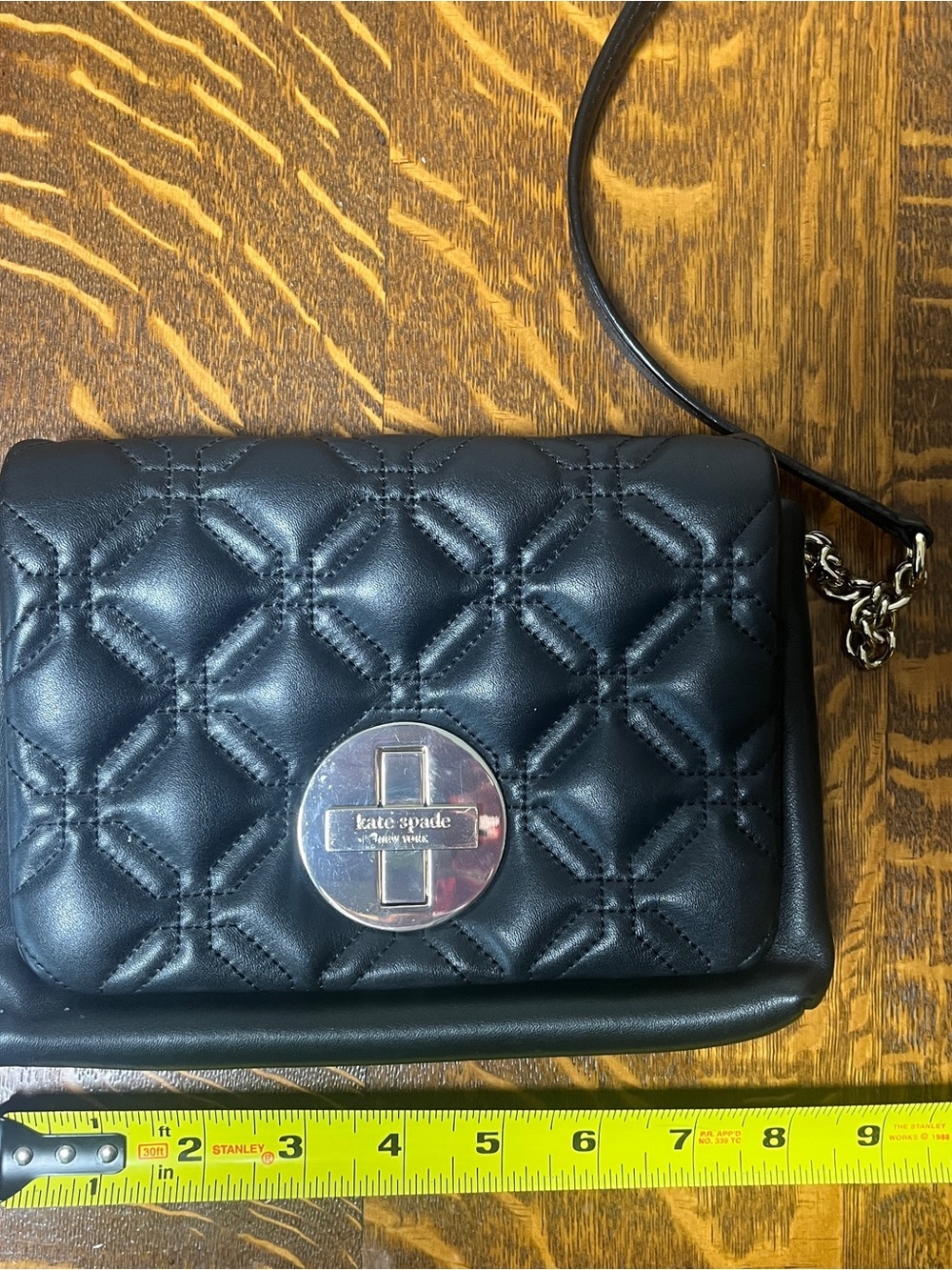 kate spade New York Astor Court Naomi Black Quilted Crossbody Shoulder Bag. - Picture 9 of 10